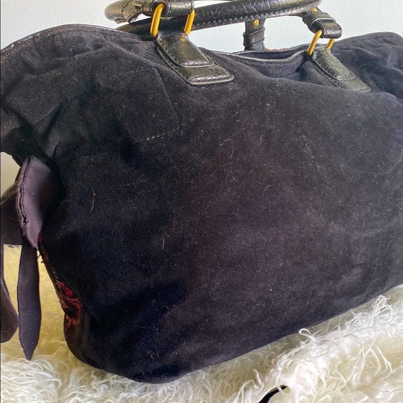 RARE Y2K Juicy Couture Black and Red Velvet Scottie Dog Bag