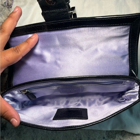 Vintage Coach Mini Soho Hampton Evening Shoulder Bag Black satin 🖤