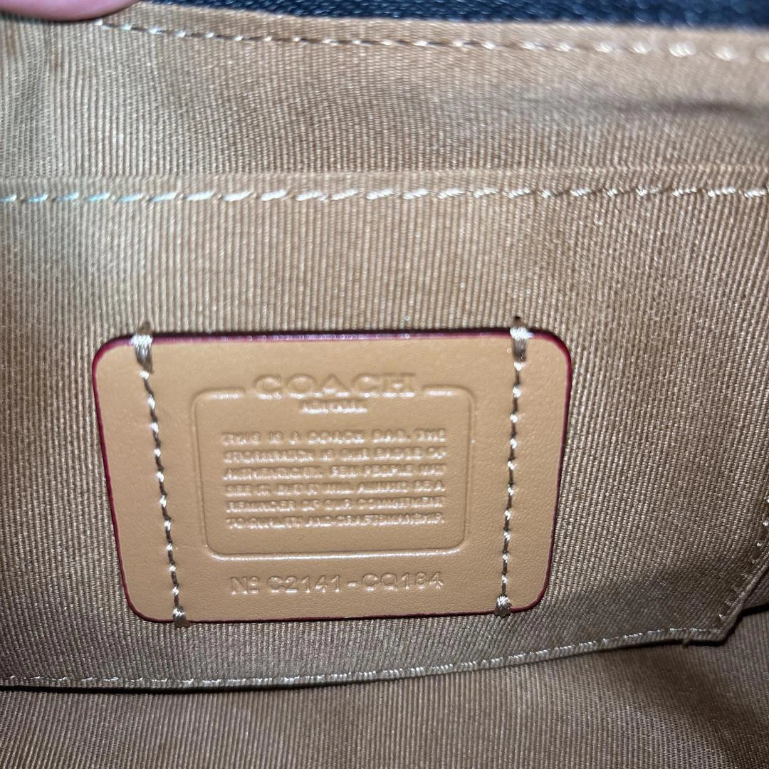 COACH CQ184 Ashton Baguette Signature Denim Handbag Shoulder Bag Women