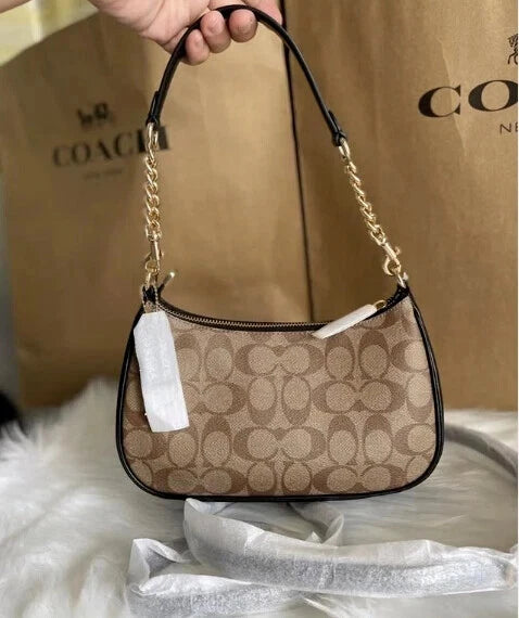 COACH CA548 Teri 2 way Shoulder Bag In Signature Canvas Fashion Crossbody