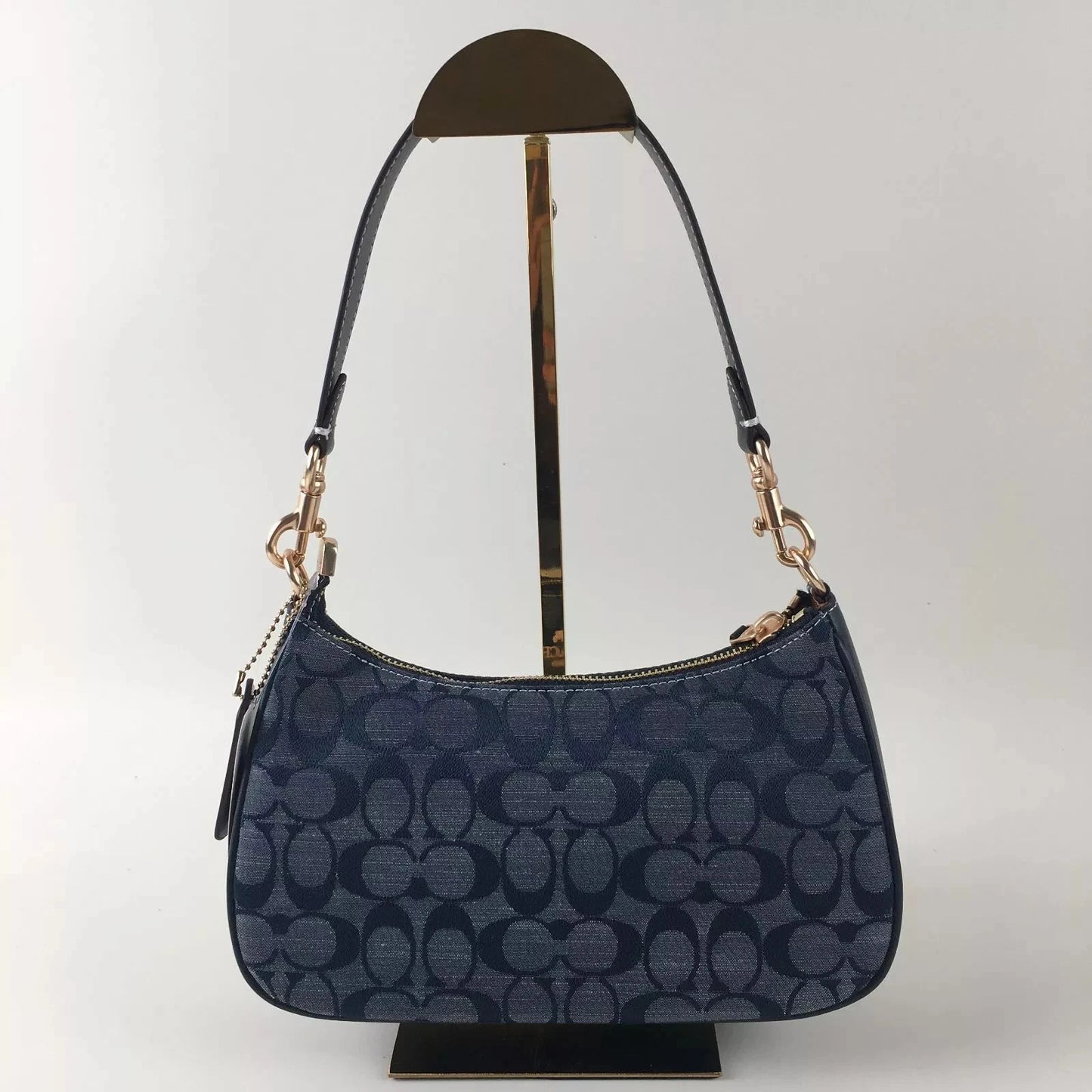 COACH CH139 Teri Shoulder Bag Signature Chambray Blue Outlet New