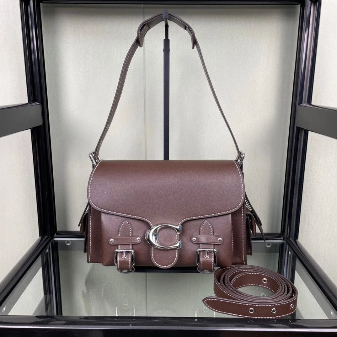 COACH Cargo Soft Tabby Leather Shoulder Bag Maple CT721 Outlet