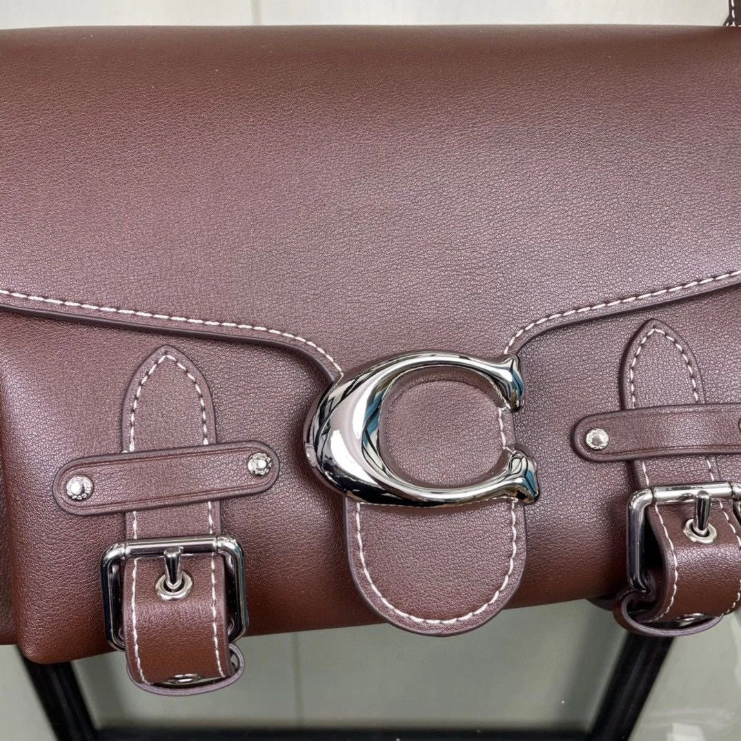 COACH Cargo Soft Tabby Leather Shoulder Bag Maple CT721 Outlet