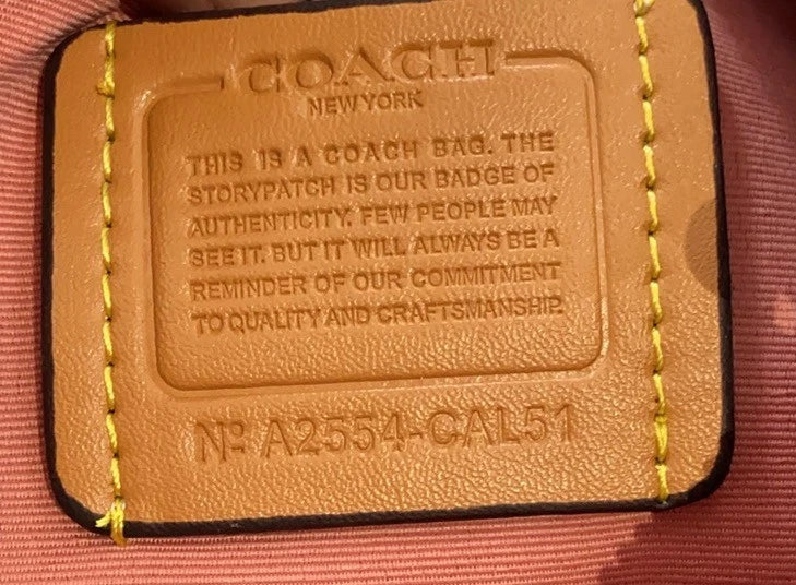 Coach CAL51 Teri Shoulder Bag Powder Pink Gold Signature Canvas Zipper Closure