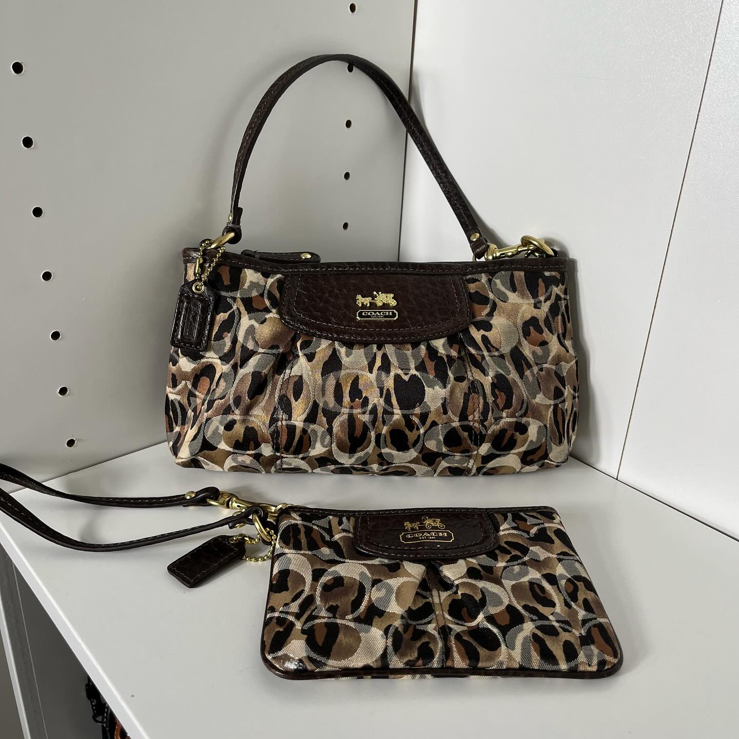 Y2k Coach leopard print mini bag