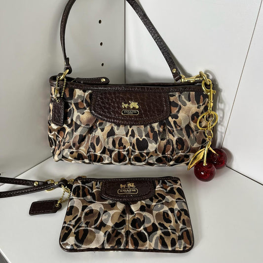 Y2k Coach leopard print mini bag