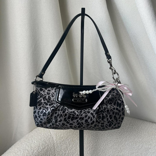 Coach Satin Gray Leopard Mini Bag