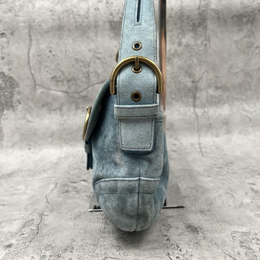 Coach Vintage  Soho Shoulder Bag Suede Leather Jean blue 9253 Used Women