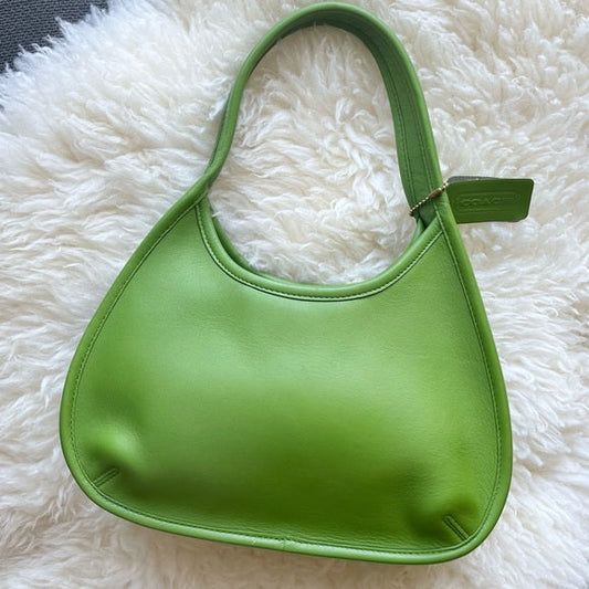 Rare Vintage Coach Ergo Bag Mini Green Leaf 9027 Satchel Hobo Shoulder Bag