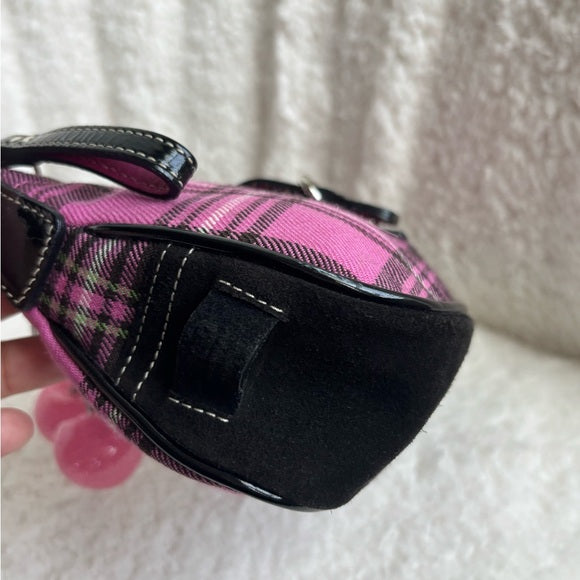 Y2K Coach Plaid Demi Buckle Mini Bag 🩷