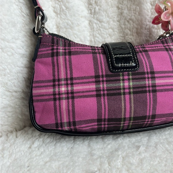 Y2K Coach Plaid Demi Buckle Mini Bag 🩷