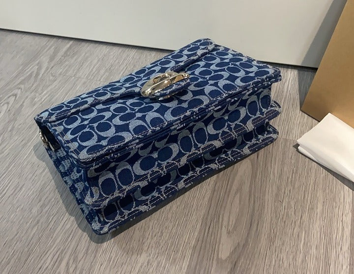 CHAIN TABBY CHAIN SHOULDER BAG IN SIGNATURE DENIM