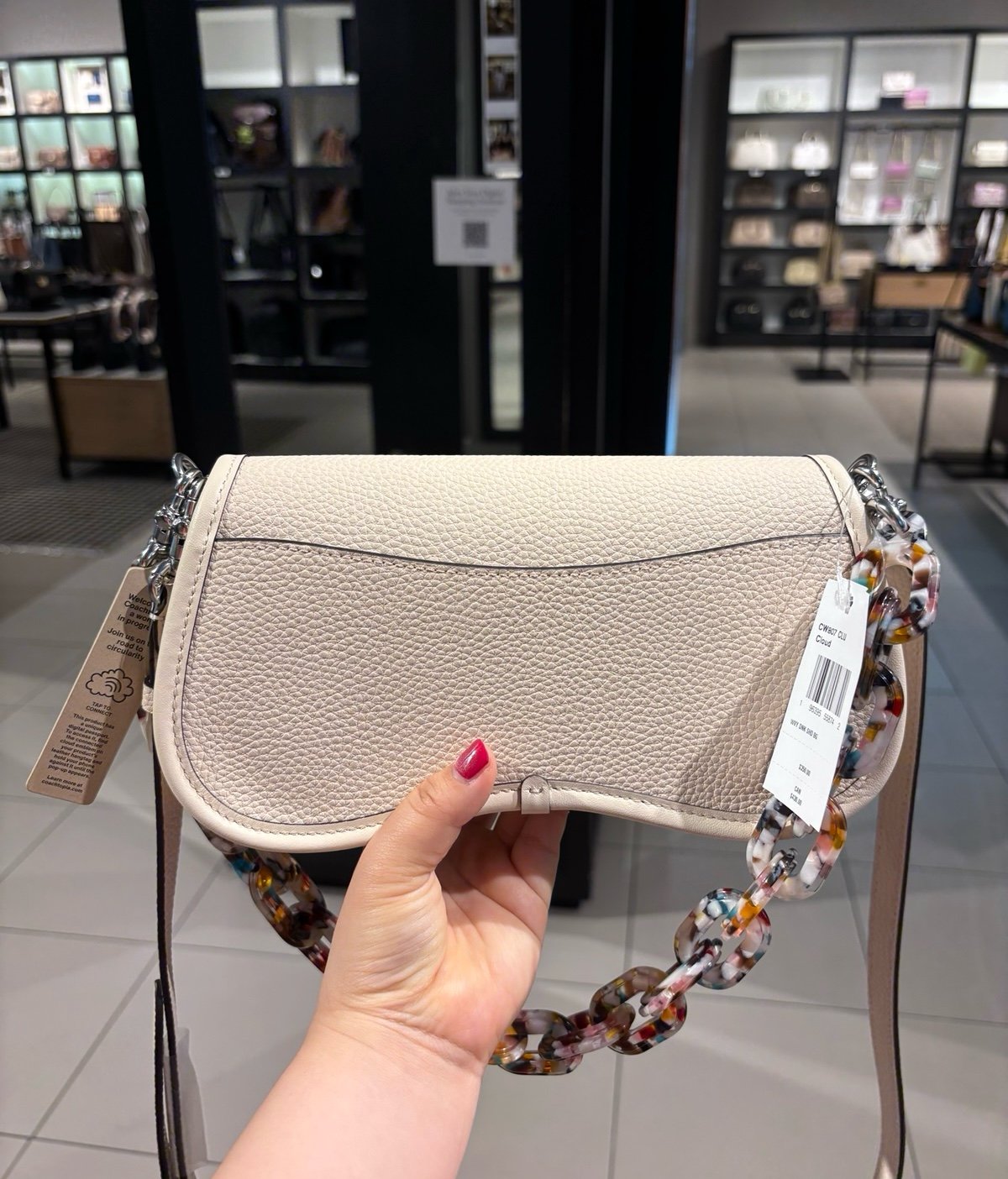 NWT Coach Wavy Dinky In Coachtopia Leather Cloud CW807