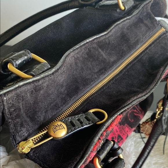 RARE Y2K Juicy Couture Black and Red Velvet Scottie Dog Bag