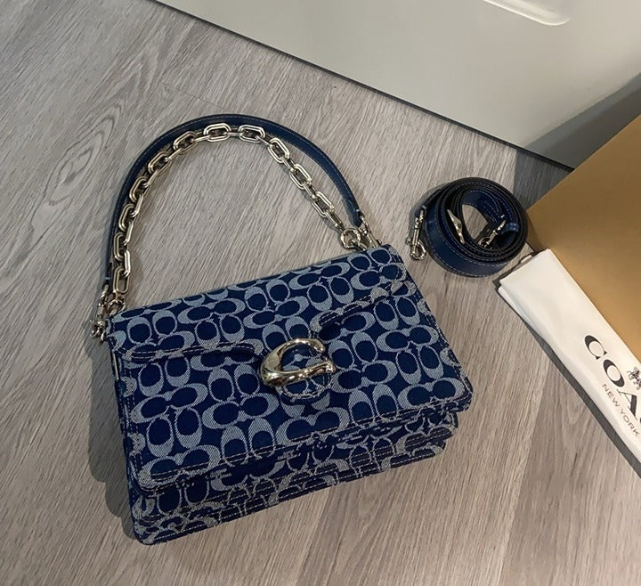 CHAIN TABBY CHAIN SHOULDER BAG IN SIGNATURE DENIM