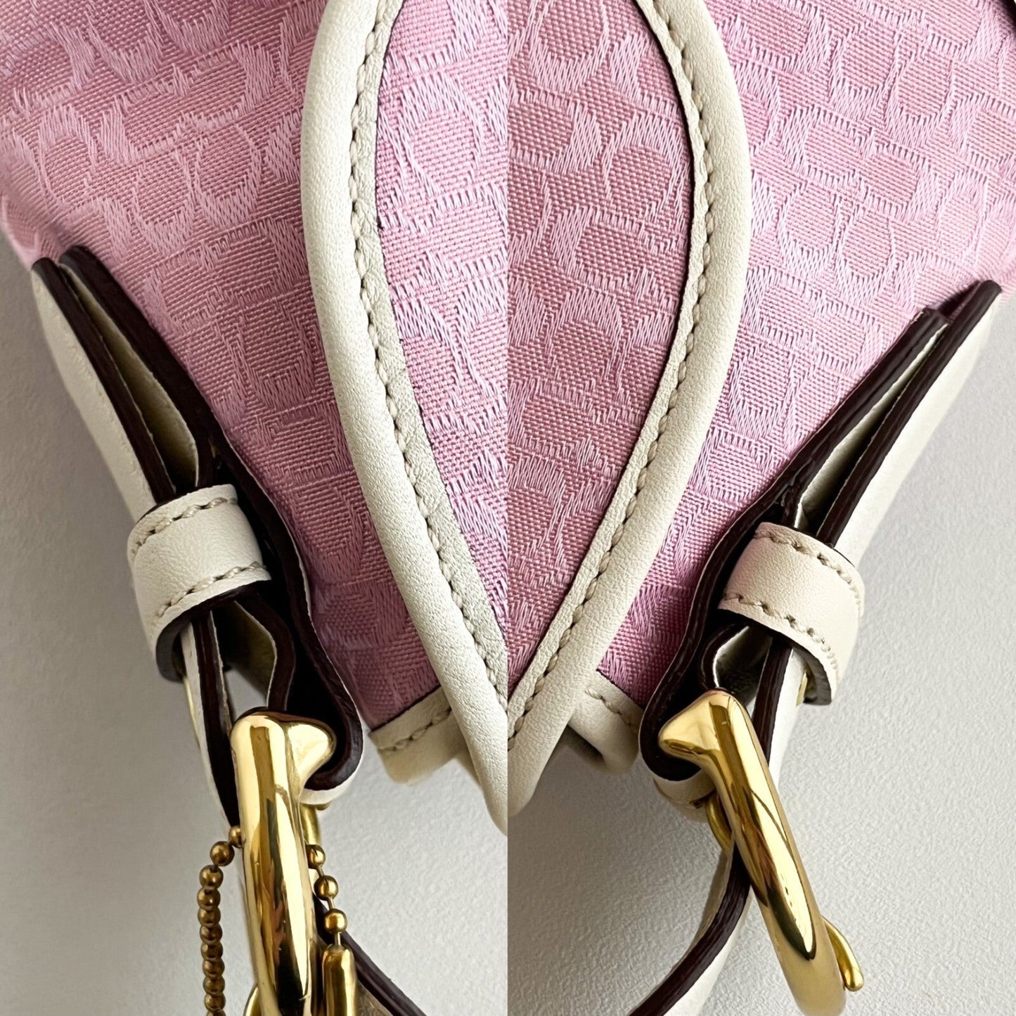 Vintage Coach Soho Hobo Shoulder Bag 1456 Pink Leather Jacquard Signature Y2K