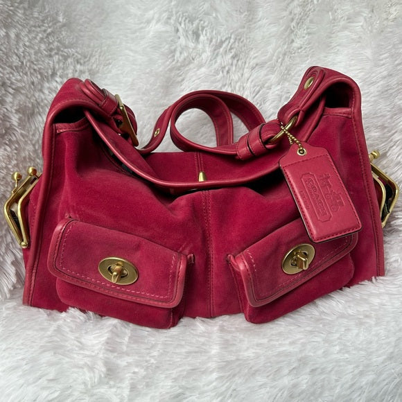 Rare Limited Edition Archive Coach Bleeker Haversack 12797 in Suede Pink!