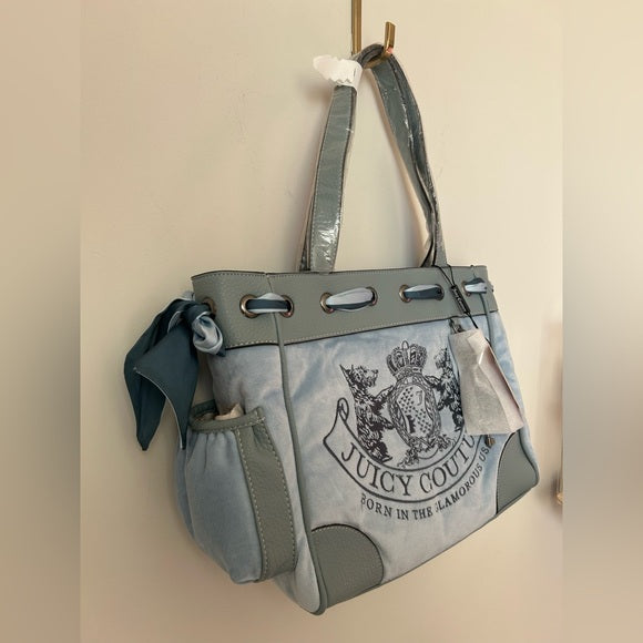 Viral Juicy Couture UK Blue Gray Daydreamer Tote Bag