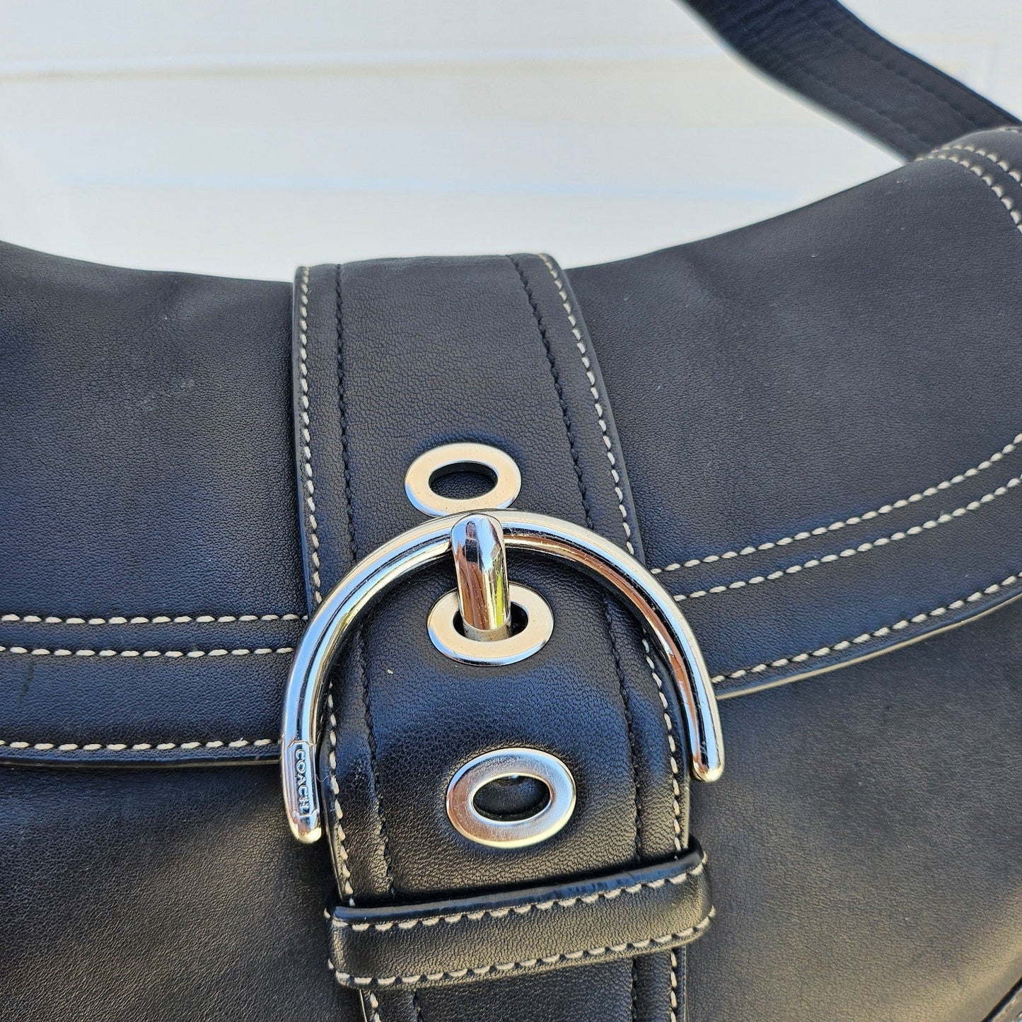 Coach F10910 Soho Y2K Black Leather Shoulder Bag