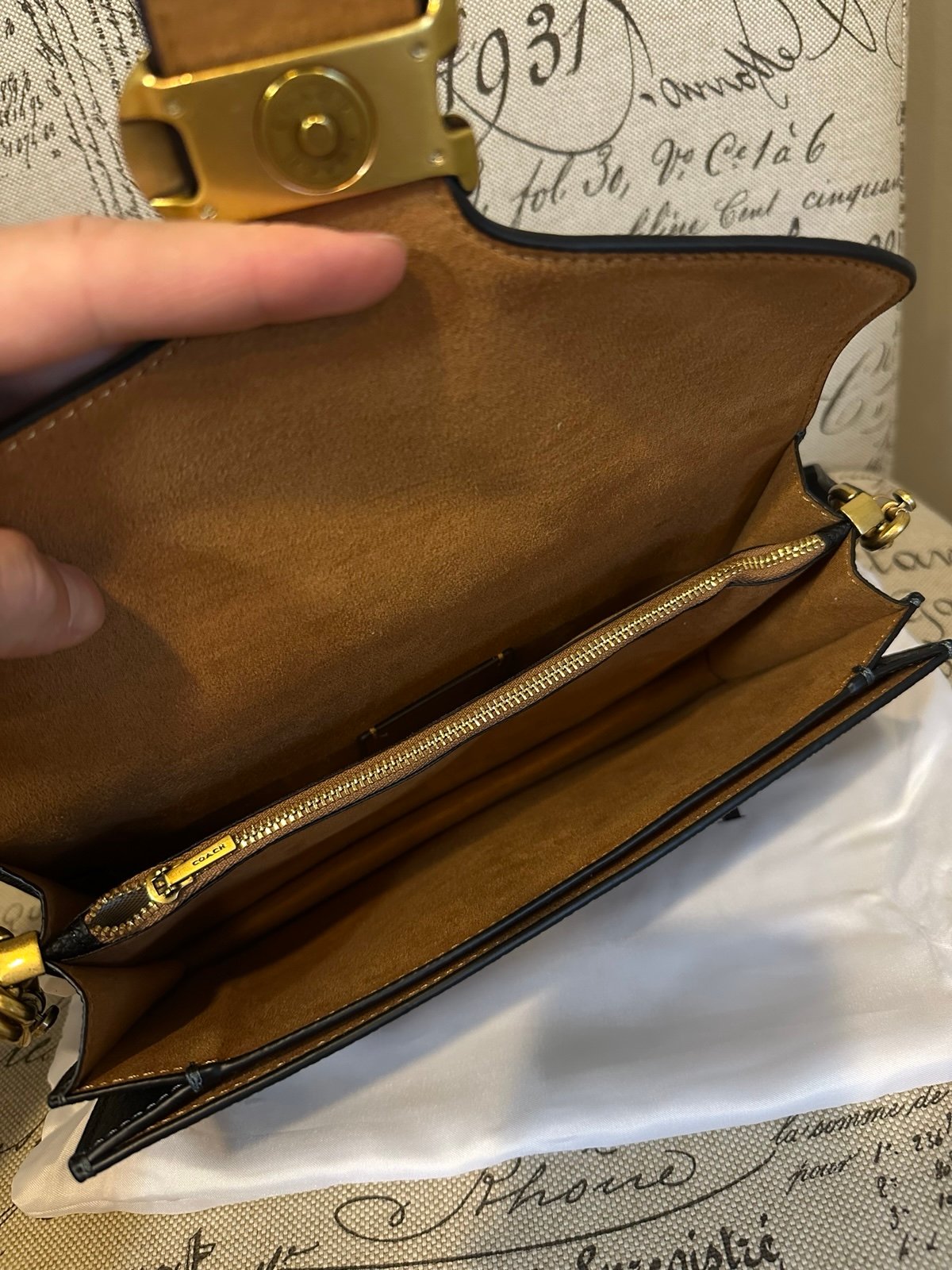Coach Tabby Pebbled Leather Bag 26 Black & Brass