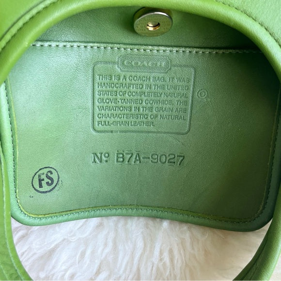 Rare Vintage Coach Ergo Bag Mini Green Leaf 9027 Satchel Hobo Shoulder Bag