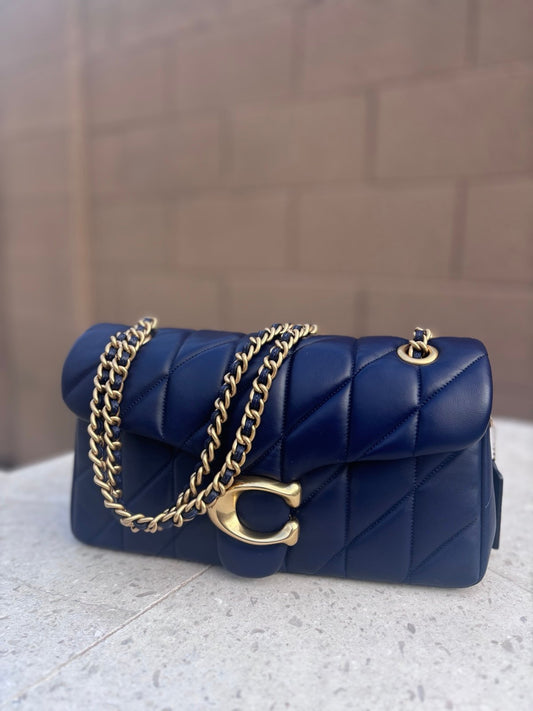 Coach navy quilted tabby bag 26