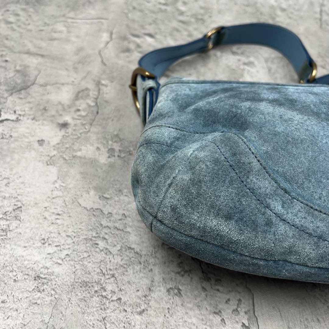 Coach Vintage  Soho Shoulder Bag Suede Leather Jean blue 9253 Used Women