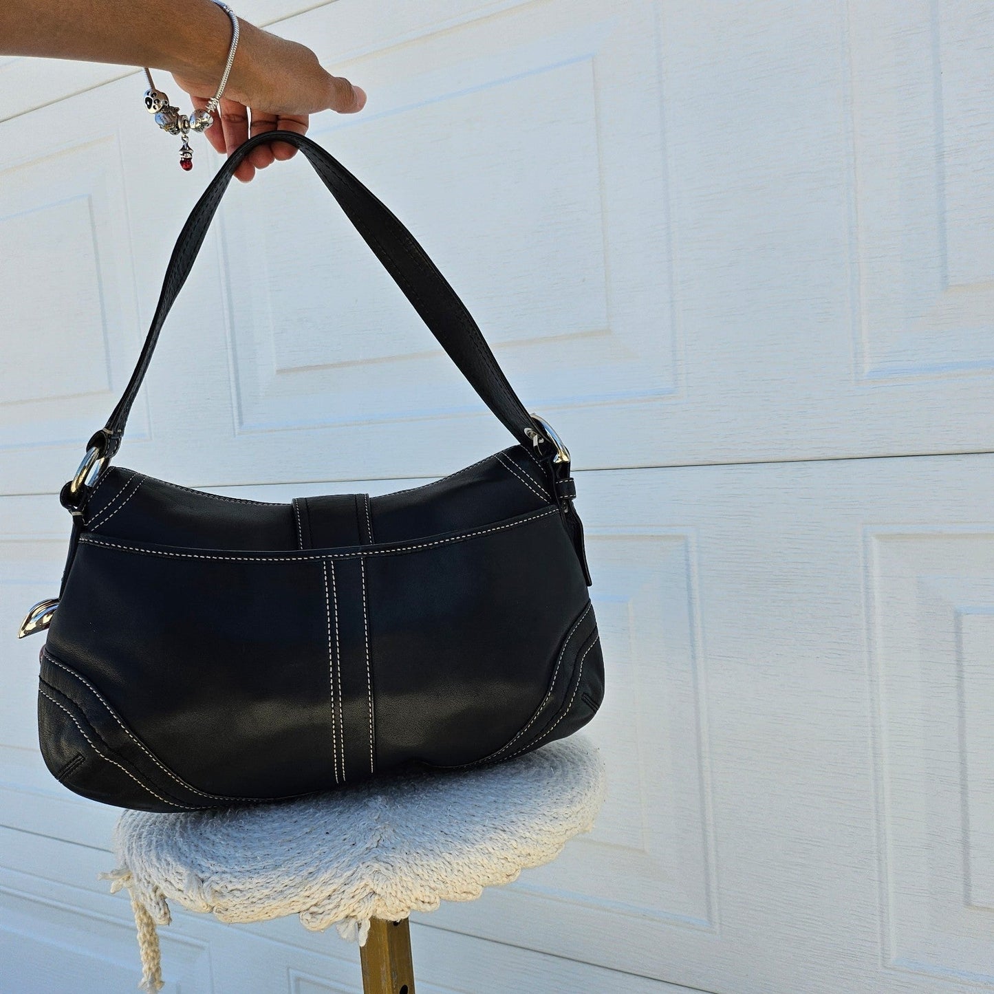 Coach F10910 Soho Y2K Black Leather Shoulder Bag