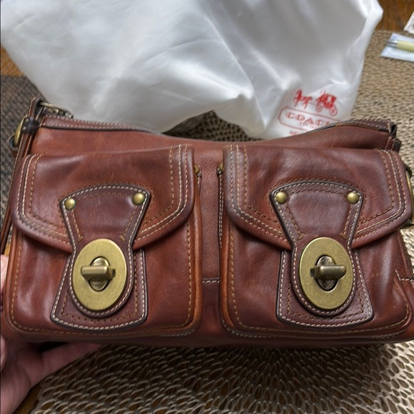 Vintage Whiskey Leather Legacy Stripe Bag and Wallet Set
