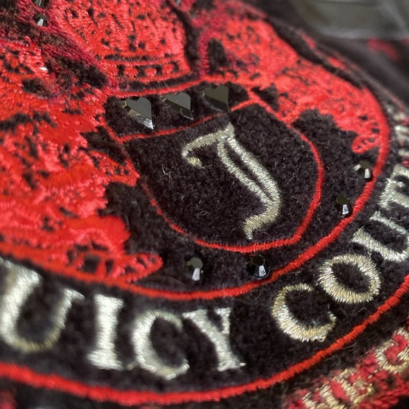 RARE Y2K Juicy Couture Black and Red Velvet Scottie Dog Bag