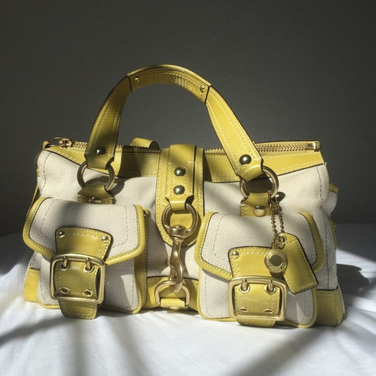 COACH Legacy RARE lime leather canvas purse
