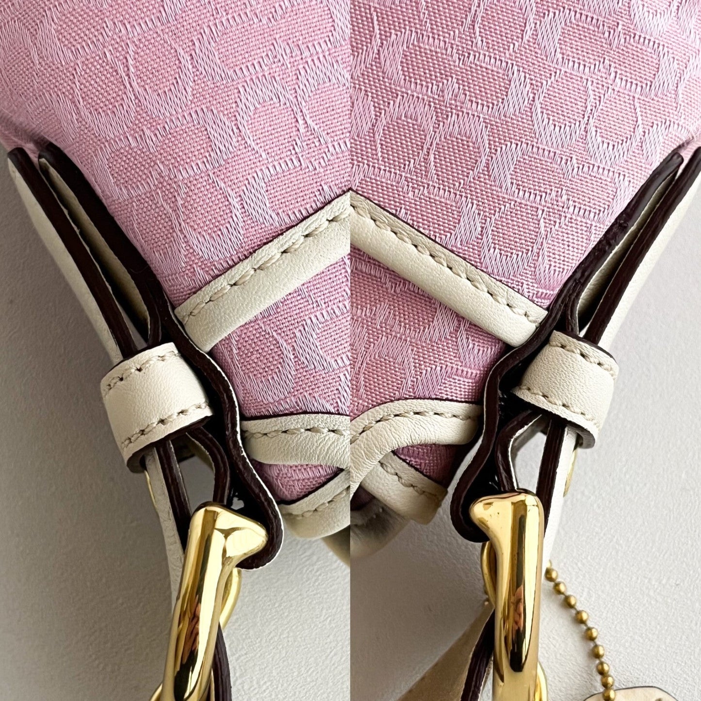 Vintage Coach Soho Hobo Shoulder Bag 1456 Pink Leather Jacquard Signature Y2K