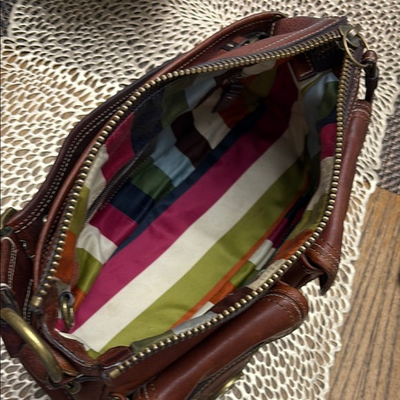 Vintage Whiskey Leather Legacy Stripe Bag and Wallet Set