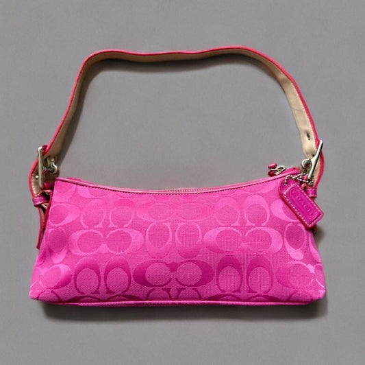 Coach Y2K Pink Hampton Signature East West Demi Baguette Shoulder Bag 6371 China