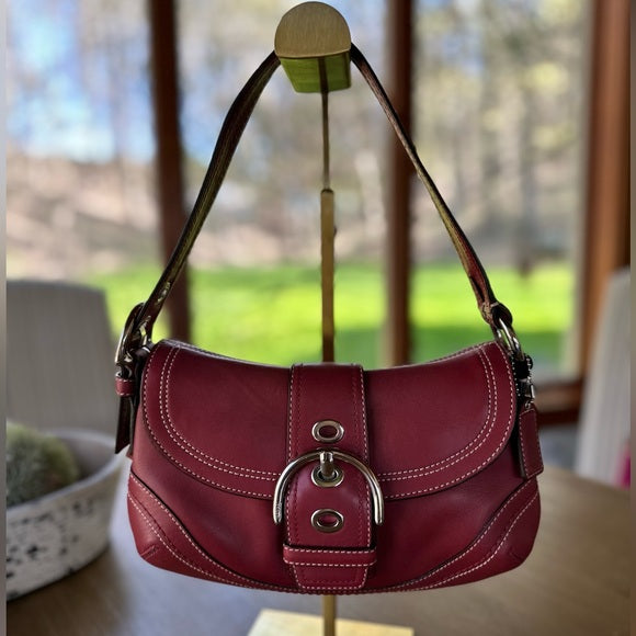Coach | NWT rare vintage red leather Soho small flap shoulder bag