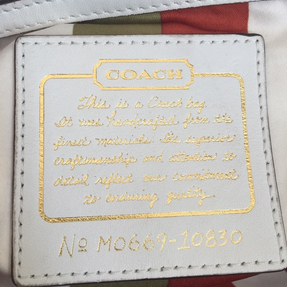 COACH Legacy RARE lime leather canvas purse