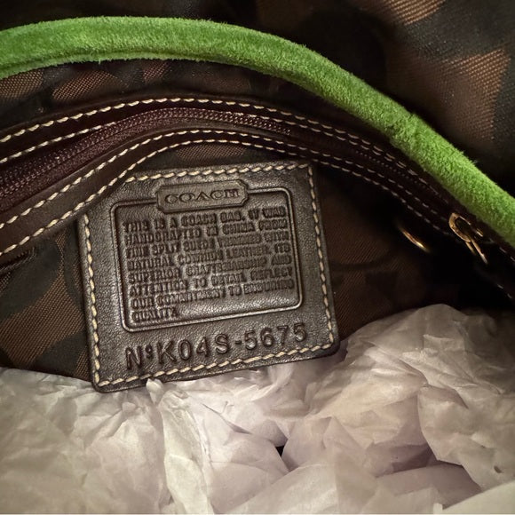 COACH Green Suede SoHo Bag rare y2k vintage