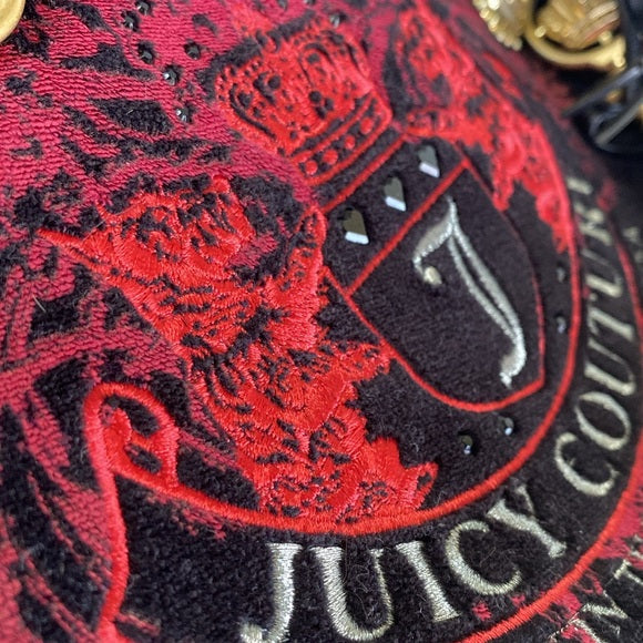RARE Y2K Juicy Couture Black and Red Velvet Scottie Dog Bag