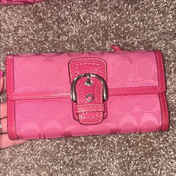Pink Coach Soho with matching wallet