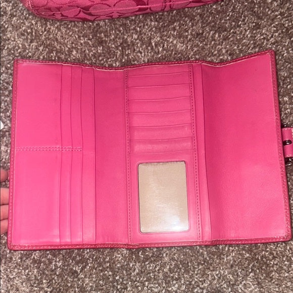 Pink Coach Soho with matching wallet