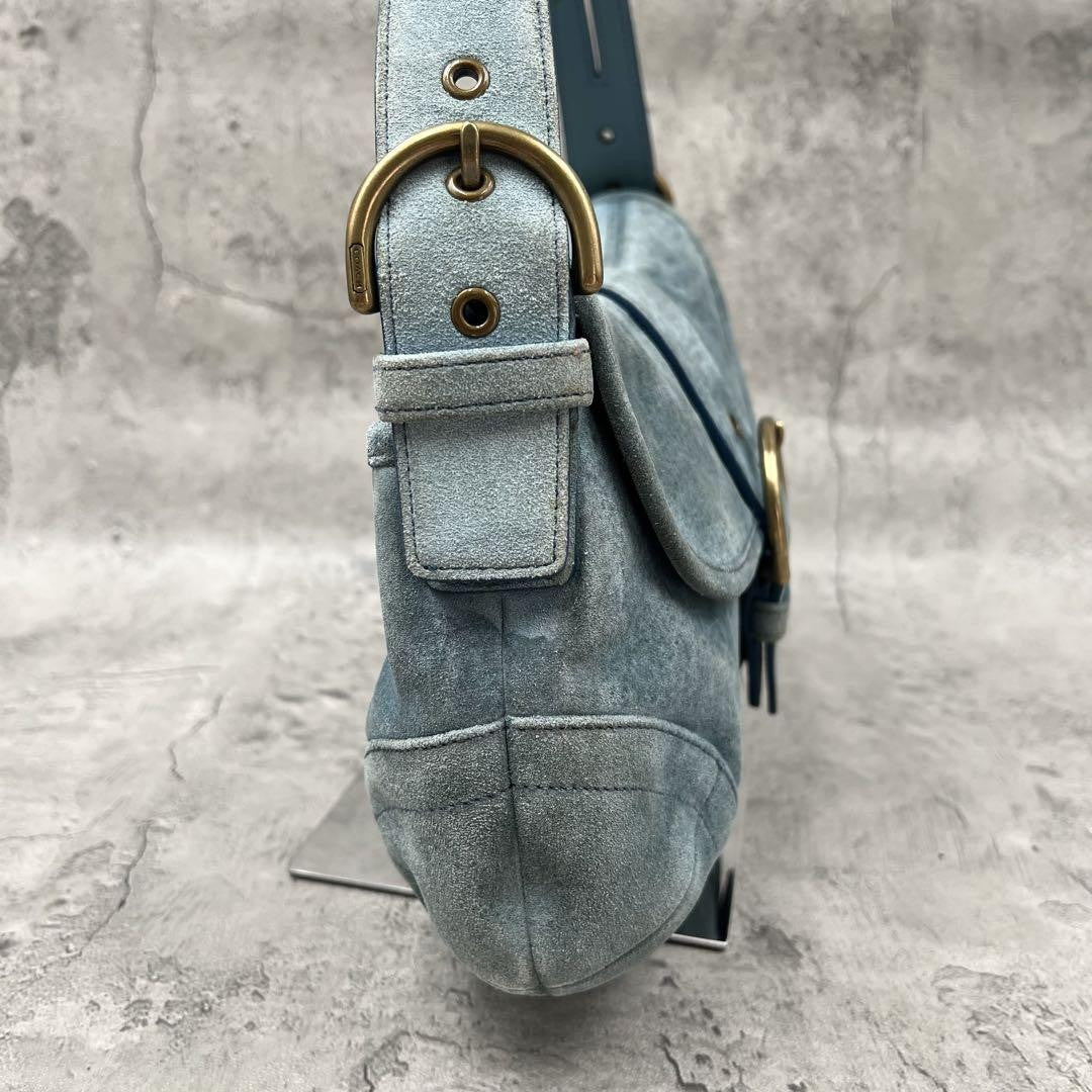 Coach Vintage  Soho Shoulder Bag Suede Leather Jean blue 9253 Used Women