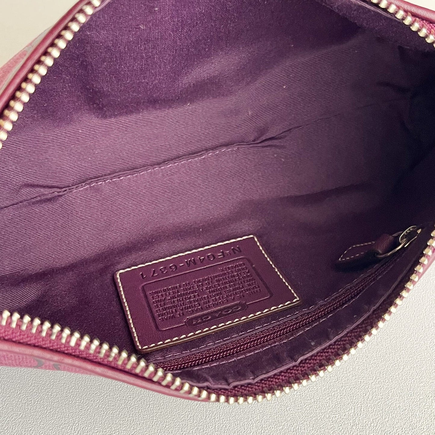 Vintage Coach East West Demi Baguette Bag 6371 Purple handbag Purse Canvas Y2K