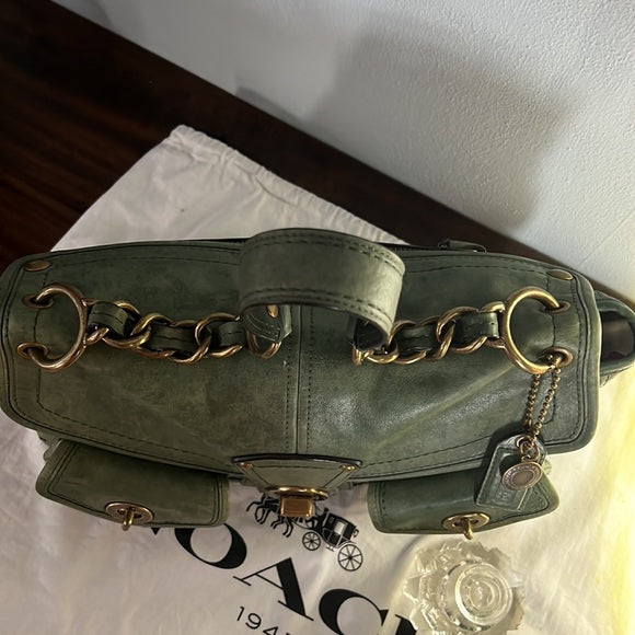 Vintage Coach Legacy Juniper Green Leigh Satchel & French Frame Wallet Set