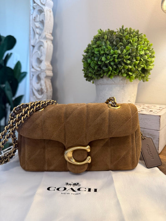 Coach Quilted Tabby 20 Suede Shoulder Bag