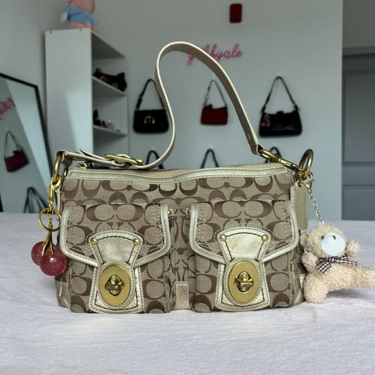 Y2K Coach Legacy Turnlock 2 Pocket Shoulder Bag 🤎