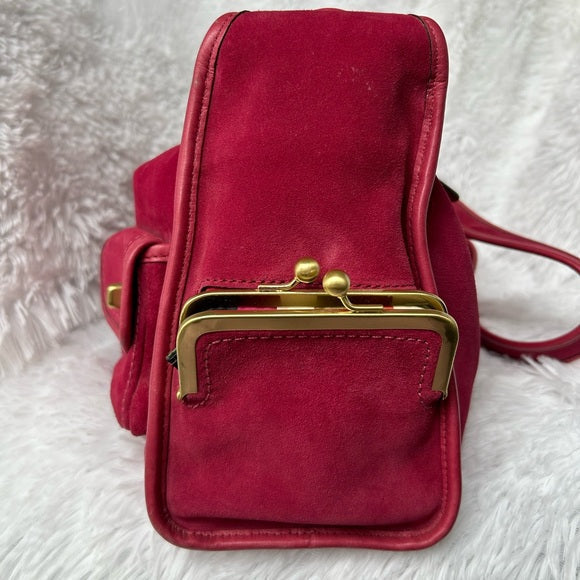 Rare Limited Edition Archive Coach Bleeker Haversack 12797 in Suede Pink!