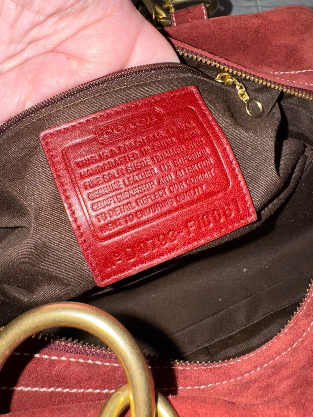 Coach suede satchel shoulder bag