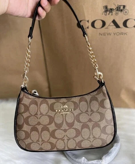 COACH CA548 Teri 2 way Shoulder Bag In Signature Canvas Fashion Crossbody