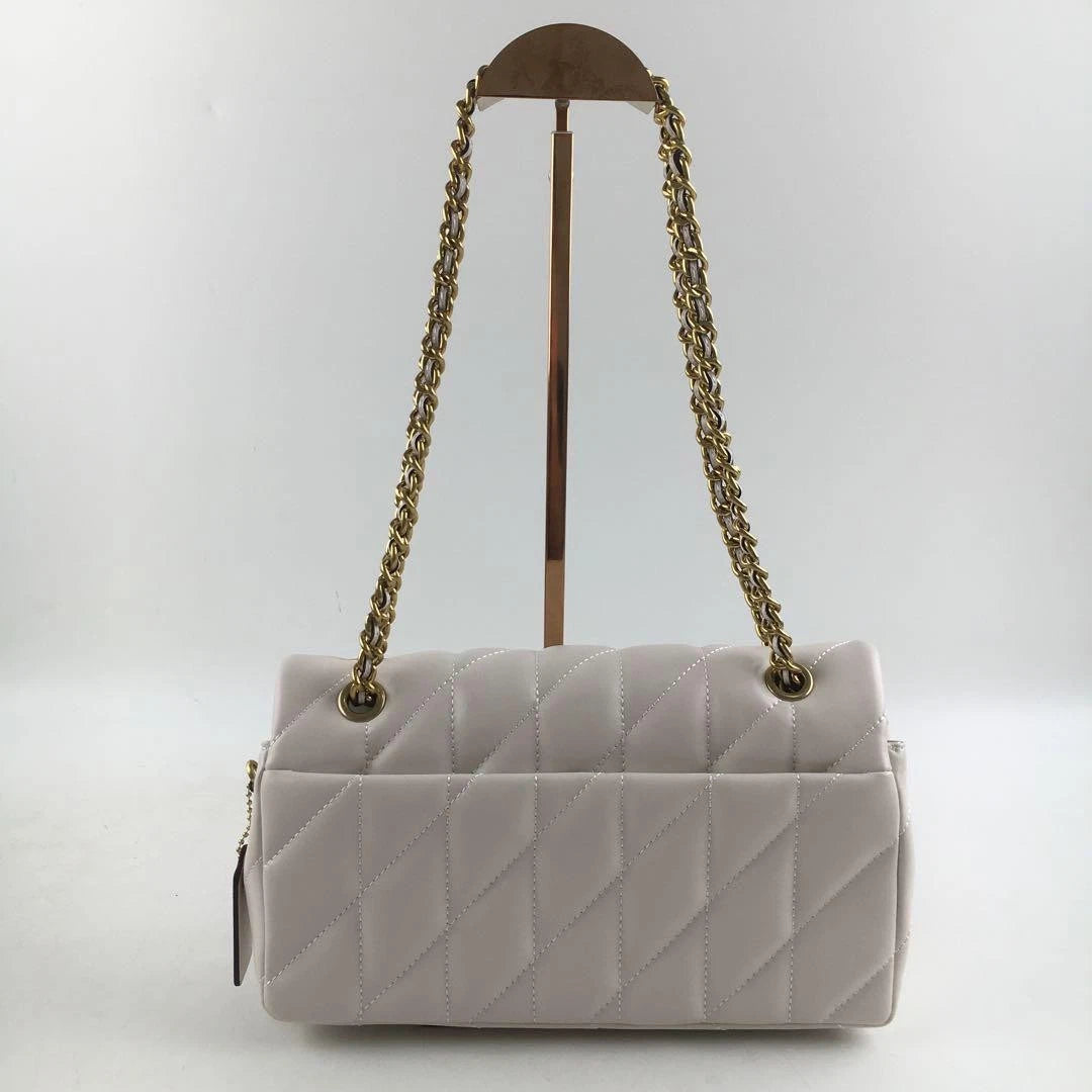 COACH Tabby 26 Quilted Shoulder Bag Leather White/Gold CP150 outlet