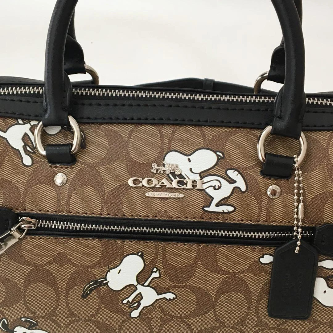 Coach x Peanuts Snoopy Rowan Satchel Bag Hand Boston Tote C4118 Limited JPN